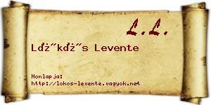 Lökös Levente névjegykártya